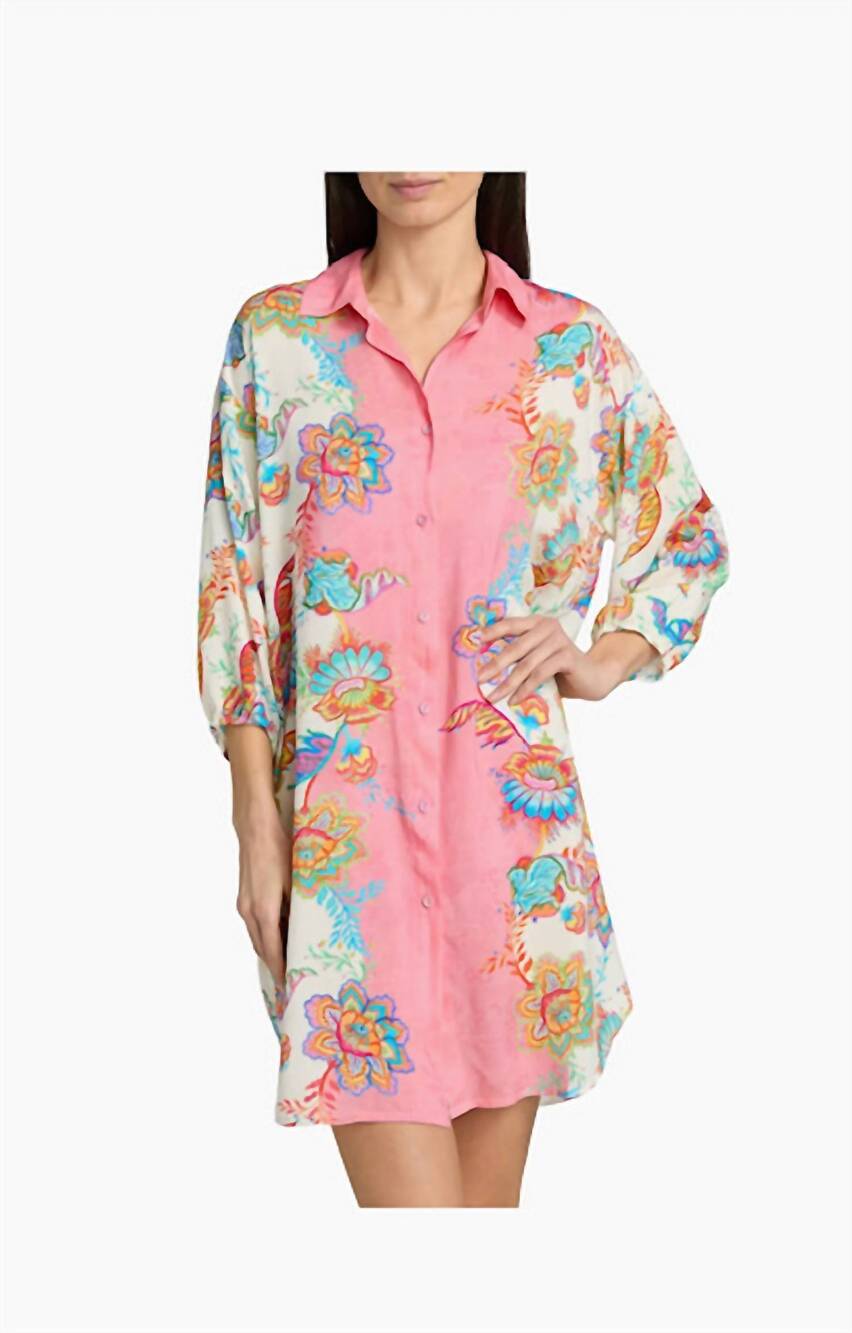 NEW JOHNNY WAS button down shirt dress in rosin